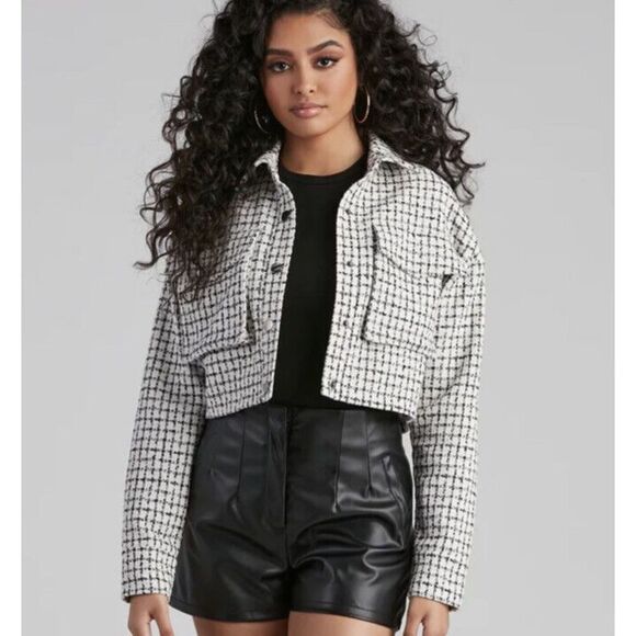 Windsor Chic Sophistication Tweed Cropped Jacket NWT Small (Sold Out Online) $52 - Picture 1 of 14